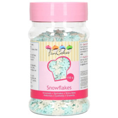 Flocons de neige blancs et bleus en sucre FunCakes 150 g