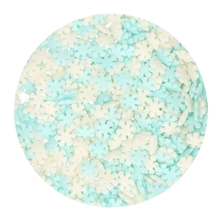 Flocons de neige blancs et bleus en sucre FunCakes 150 g