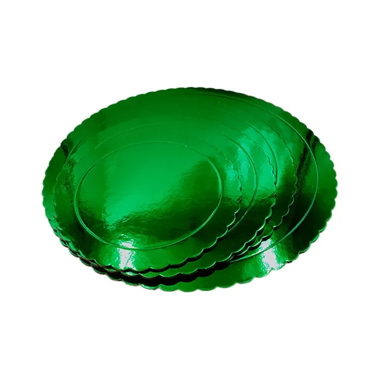Semelle fine à gâteau PastKolor verte ronde Ø25 cm