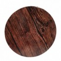 Semelle fine à gâteau PastKolor décors bois foncé ronde Ø20 cm