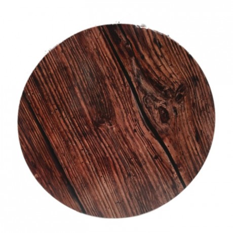 Semelle fine à gâteau PastKolor décors bois foncé ronde Ø30 cm