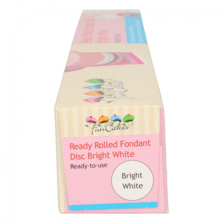 Pâte à sucre FunCakes blanc brillant étalée en disque 430 g