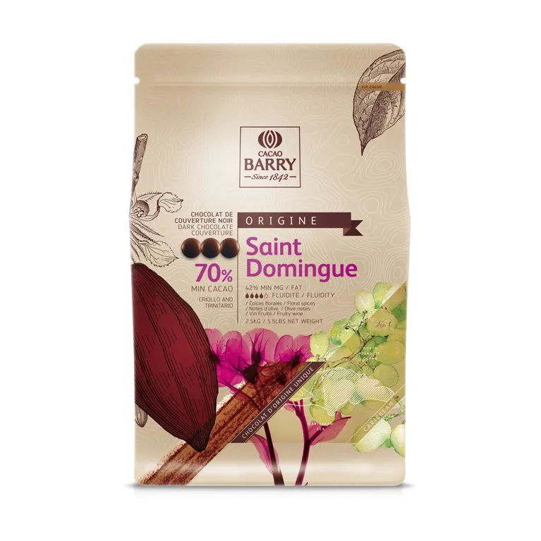Santo Domingo Origin 70% Dark chocolate couverture 2,5 kg