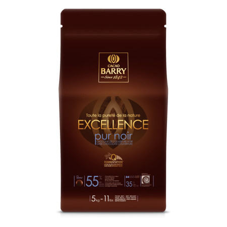 Excellence 55% chocolat noir de couverture pistoles 5 kg