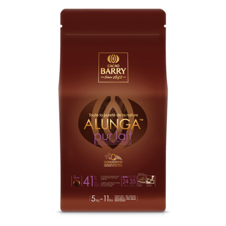 Milk chocolate couverture Alunga 41% Q-fermentation 3kg