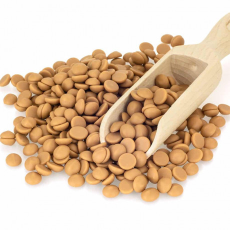 Gold 30,4 % white chocolate couverture with caramel 400 g