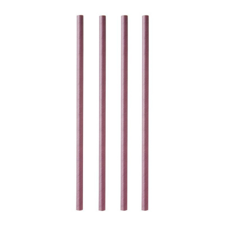 Paille en papier Ø 8 mm L 230 mm prune (lot de 100)
