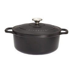 Cocotte ronde fonte noir Le Chasseur avec couvercle Ø 160 mm