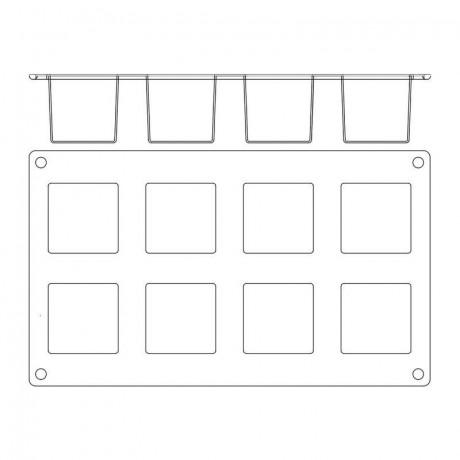 Gastroflex silicone mold 8 cubes 50 x 50 mm