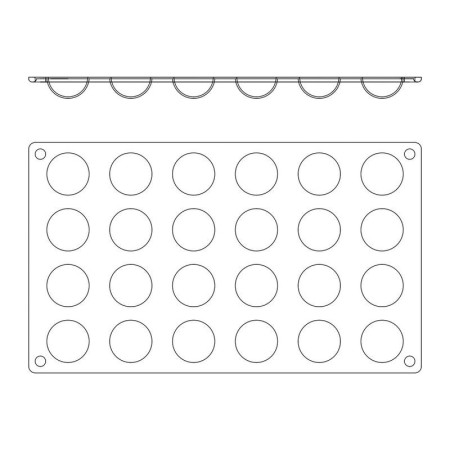 Moule silicone Gastroflex 24 demi sphères Ø 30 mm