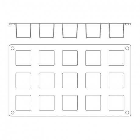 Moule silicone Gastroflex 15 cubes 35 x 35 mm