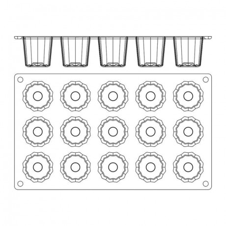 Moule silicone Gastroflex 15 cannelés Ø 45 mm