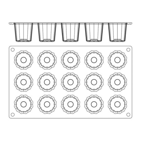 Moule silicone Gastroflex 15 cannelés Ø 45 mm