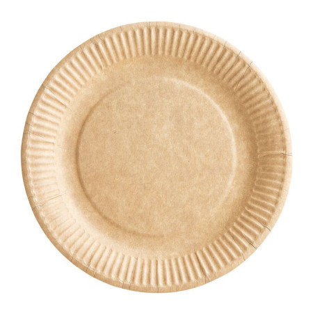 Assiette carton bioline kraft Ø 230 mm (lot de 1000)