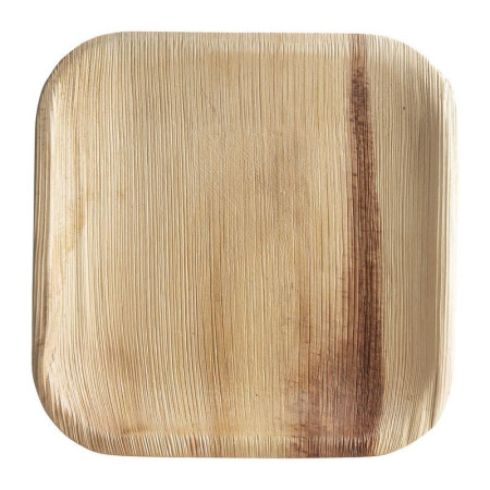 Assiette en feuille de palmier plate carré 180 mm (lot de 100)