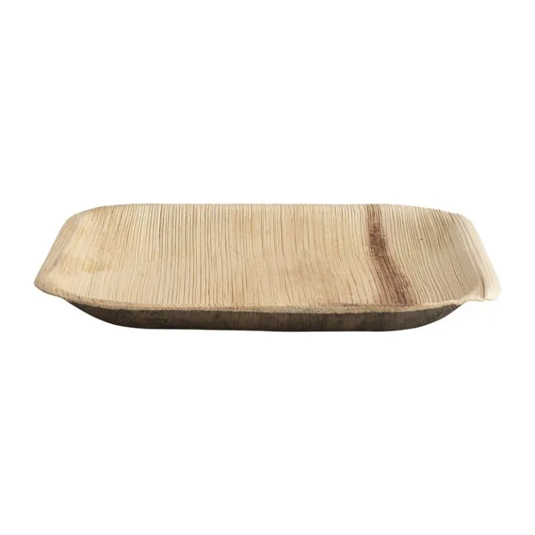 Flat square palm leaf plate 180 mm (100 pcs)