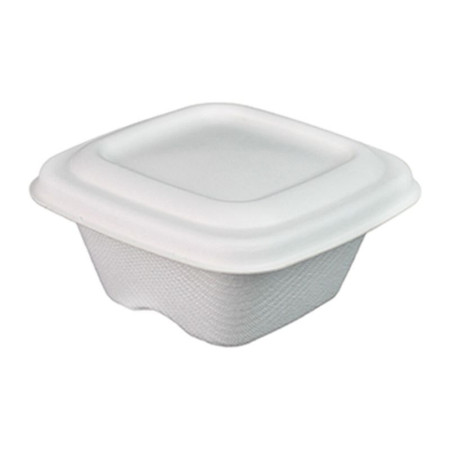 Pot à sauce en fibre de canne carré sans couvercle 80 x 80 mm 7 cL (lot de 1200)