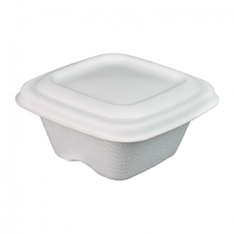 Pot à sauce en fibre de canne carré sans couvercle 80 x 80 mm 10 cL (lot de 1200)