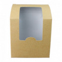Boîte wrap kraft à fenêtre 95 x 53 mm H 150 mm (lot de 600)