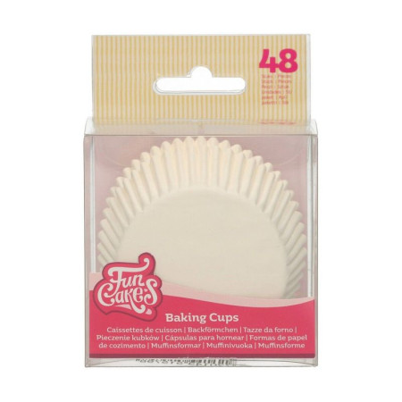FunCakes Baking Cups White pk/48