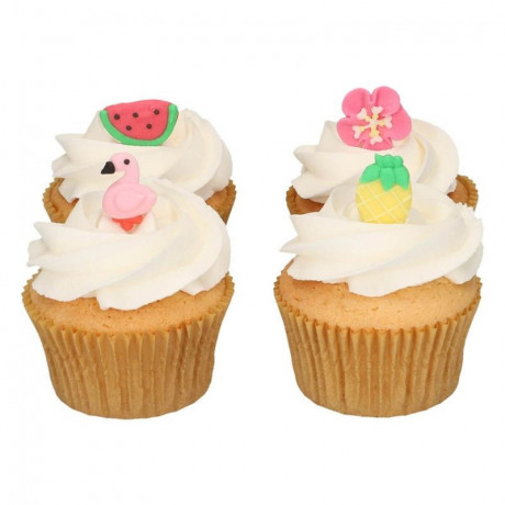 Décoration en sucre FunCakes tropical 8 pièces