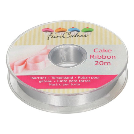 Ruban à gâteau FunCakes argent 15 mm x 20 m