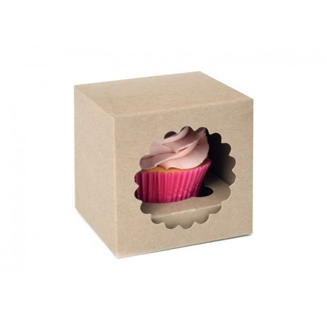 House of Marie Cupcake Box 1 - Kraft pk/3