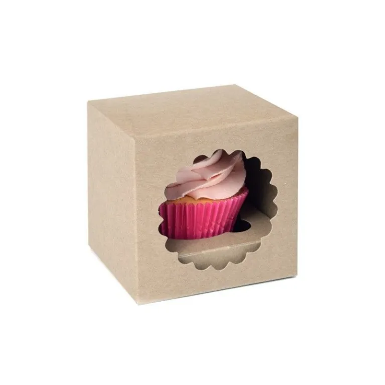 House of Marie Cupcake Box 1 - Kraft pk/3