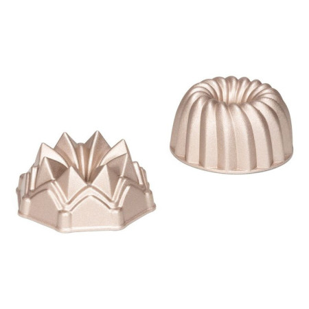 Moule à Bundt Cake Patisse en aluminium modèle 2 Ø10 cm 2 pièces