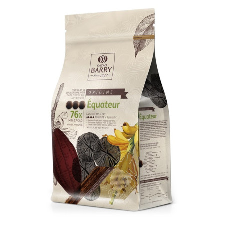 Ecuador Origin 76% dark couverture chocolate 1 kg