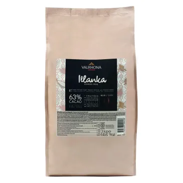 Illanka 63% chocolat noir de couverture pur Pérou fèves 3 kg