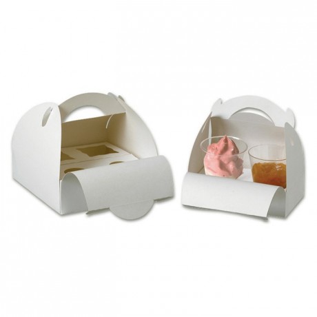 Box with handles for verrines 2 spaces 170 x 100 mm (50 pcs)