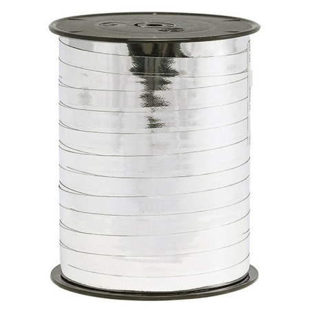 Mirror gift wrap ribbon silver 250 m x 7 mm