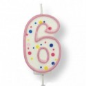 PME Large Candle Pink Number 6