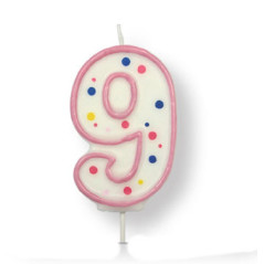 PME Large Candle Pink Number 9
