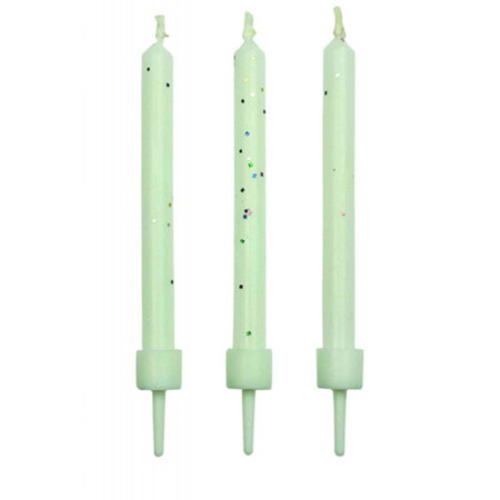 Bougies PME blanc paillette (lot de 10)