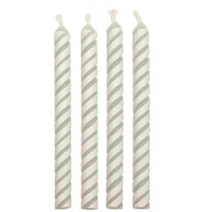 PME Candles White Medium Striped Pk/24