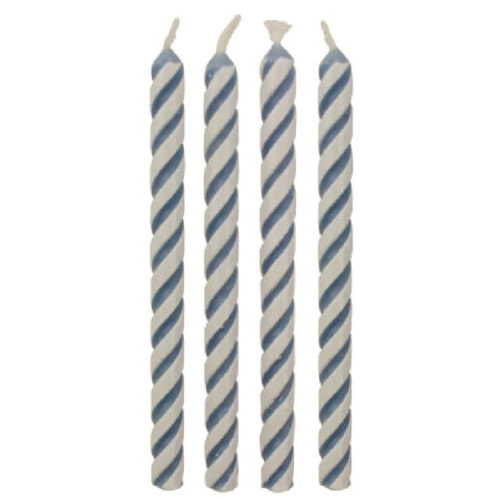 Bougies Striped Blue PME 24 pièces