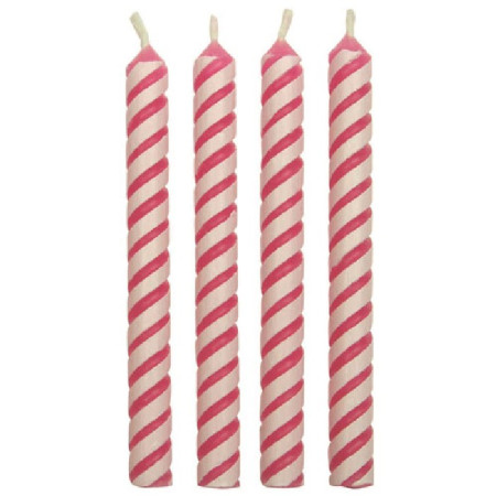 Bougies Striped Pink PME 24 pièces