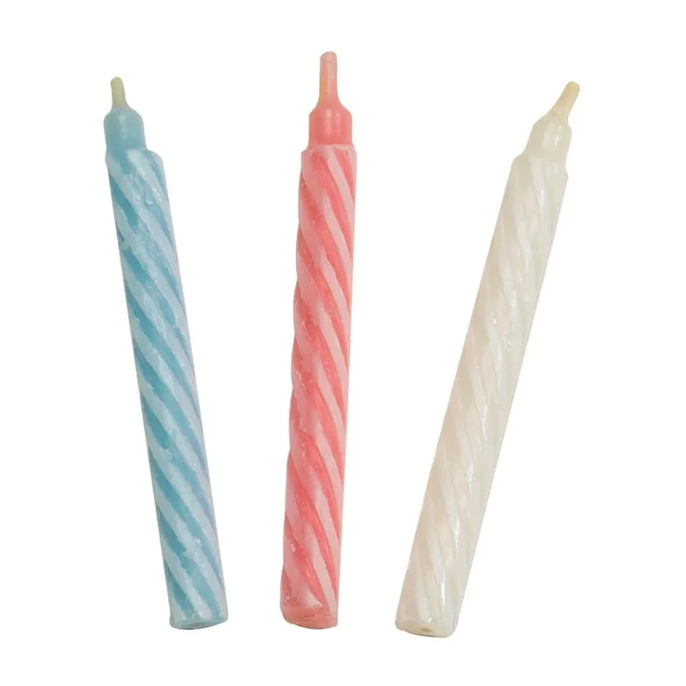 Bougie torsadée standard assortie (lot de 100)