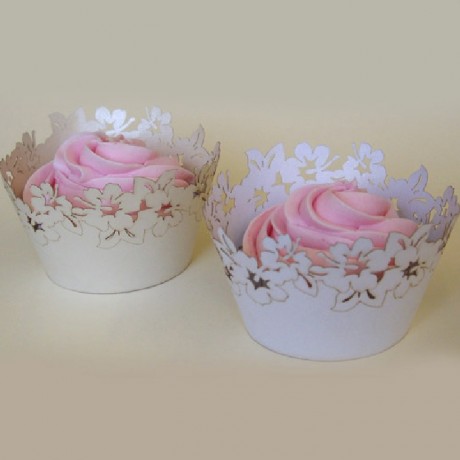 PME Cupcake Wrappers Flowers White pk/12