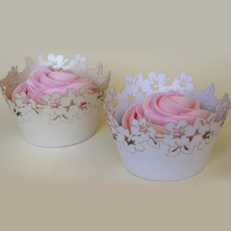 PME Cupcake Wrappers Flowers White pk/12