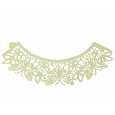 Caissettes dentelle PME Butterfly Ivory 12 pièces