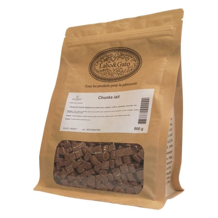 Milk chocolate chunks 8 x 8 x 6 mm 500 g