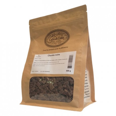 Dark chocolate chunks 8 x 8 x 6 mm 500 g
