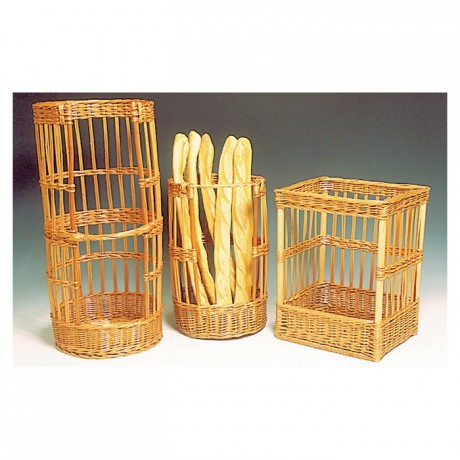Round with handle wicker bread basket Ø 250 mm H 535 mm