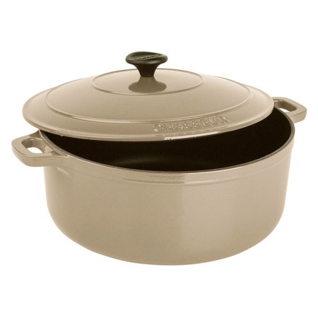 Cocotte ronde fonte marron glacé Le Chasseur avec couvercle Ø 140 mm