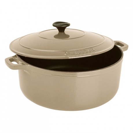 Cocotte ronde fonte marron glacé Le Chasseur avec couvercle Ø 180 mm