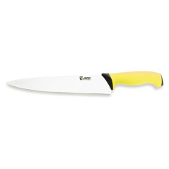 Couteau de cuisine manche jaune L 250 mm