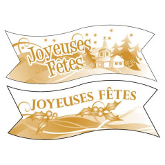 Décor azyme banderole Joyeuses Fêtes (lot de 24)